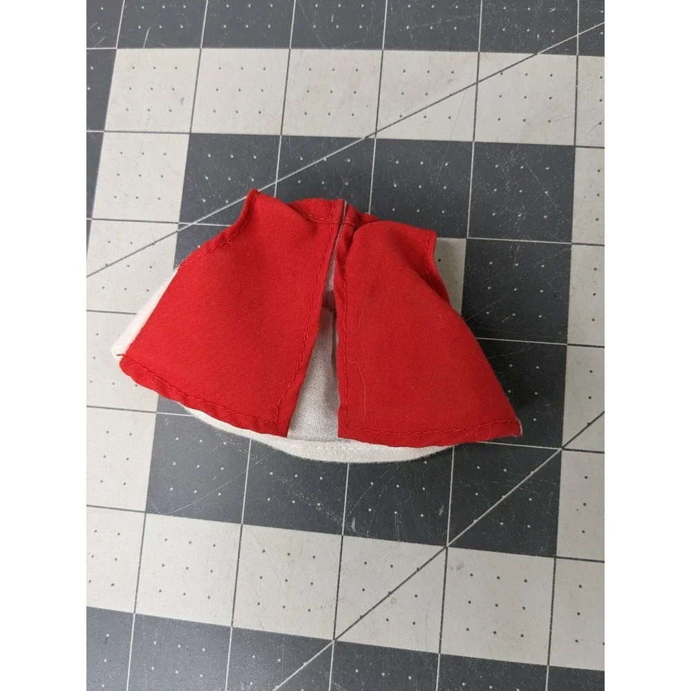 Vintage‎ Doll Dress Red White 2.5 Inch Long Hong Kong